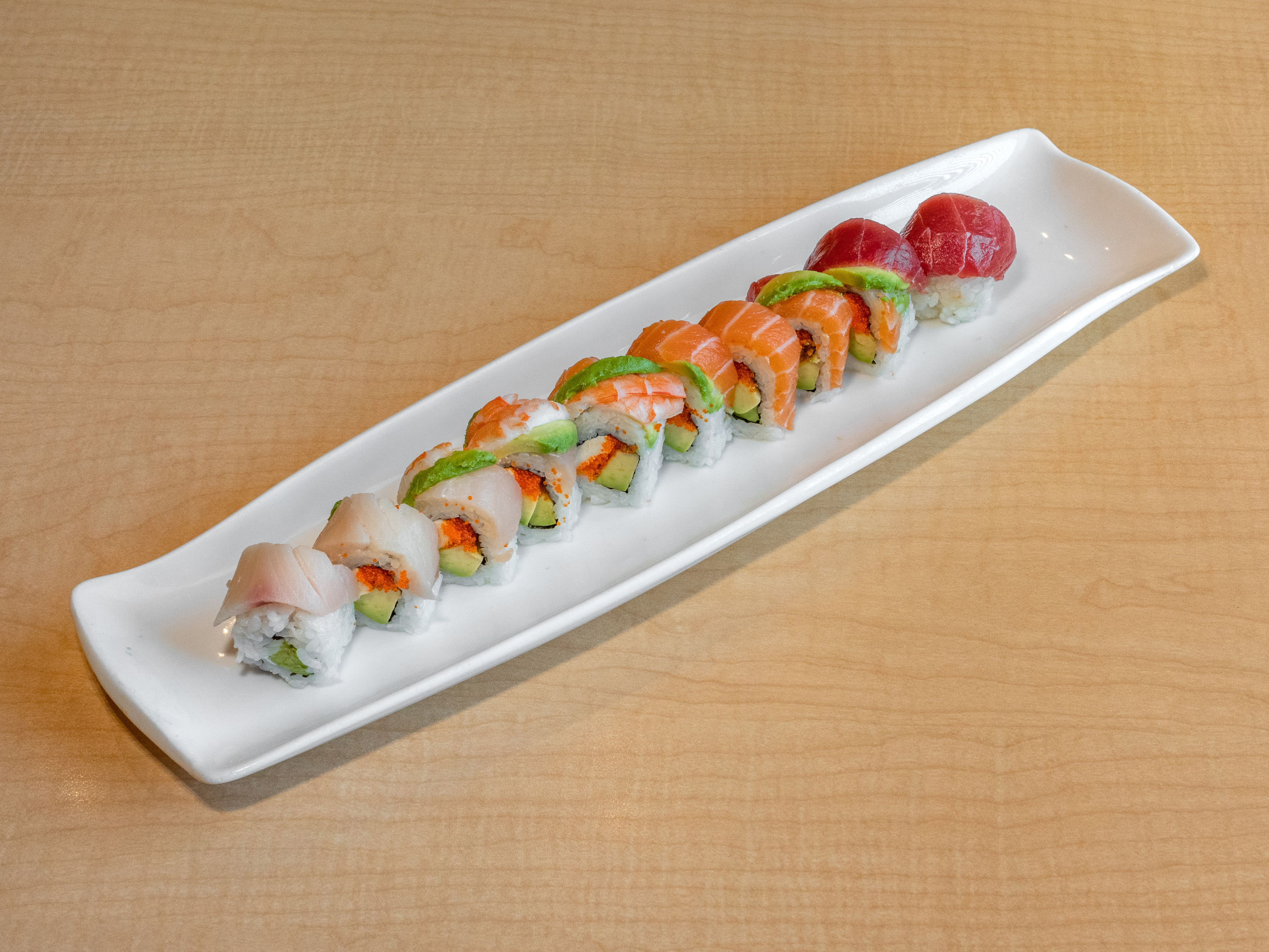 Order Rainbow Roll food online from Lava Grill store, Euless on bringmethat.com