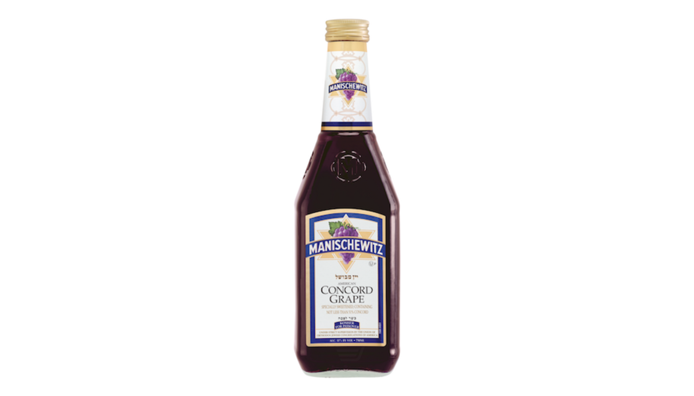 Order Manischewitz Concord Grape Red Table Wine 750mL food online from Liquor Palace store, Burbank on bringmethat.com