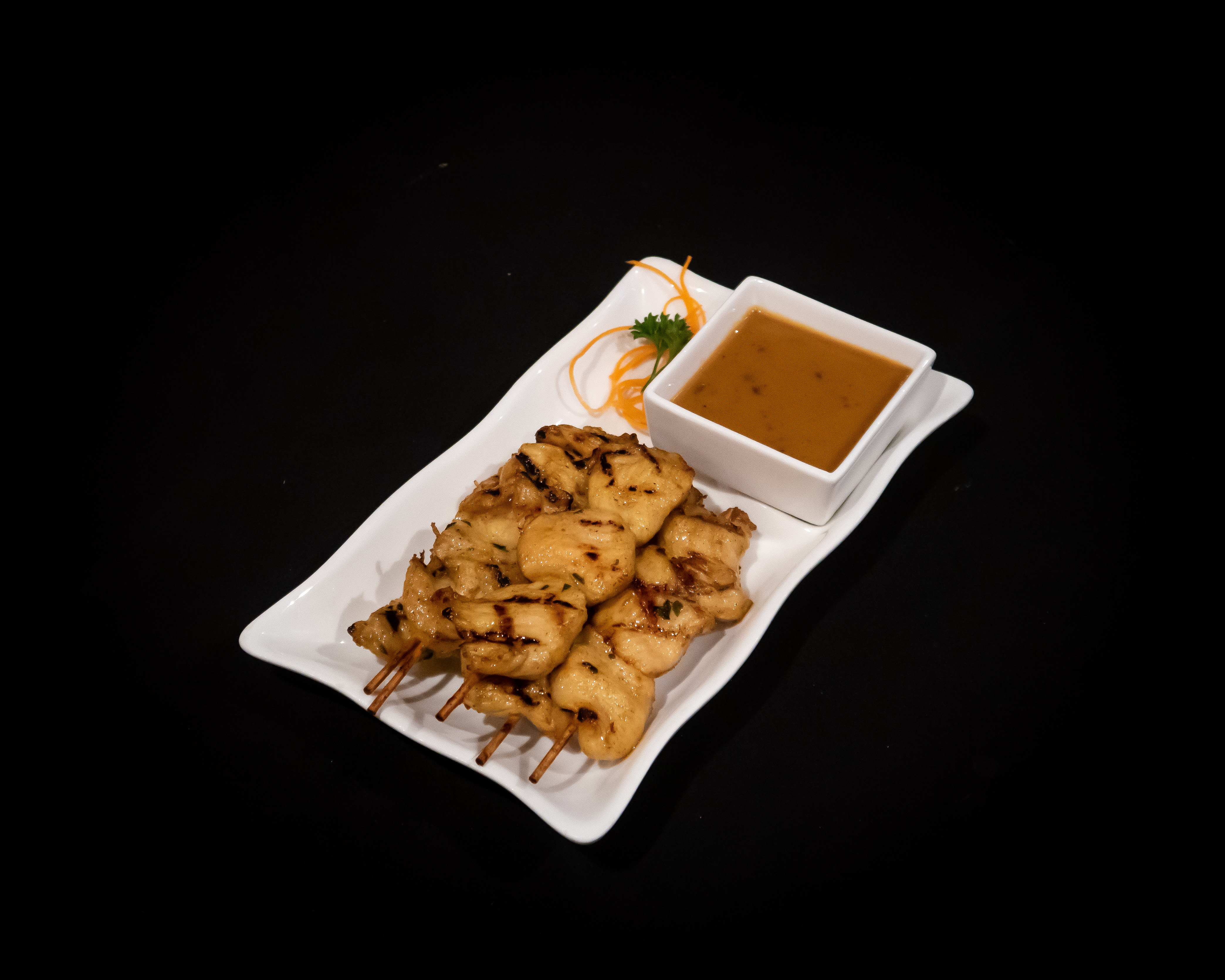 Order Chicken Satay (5) food online from Sushi Thai store, Libertyville on bringmethat.com