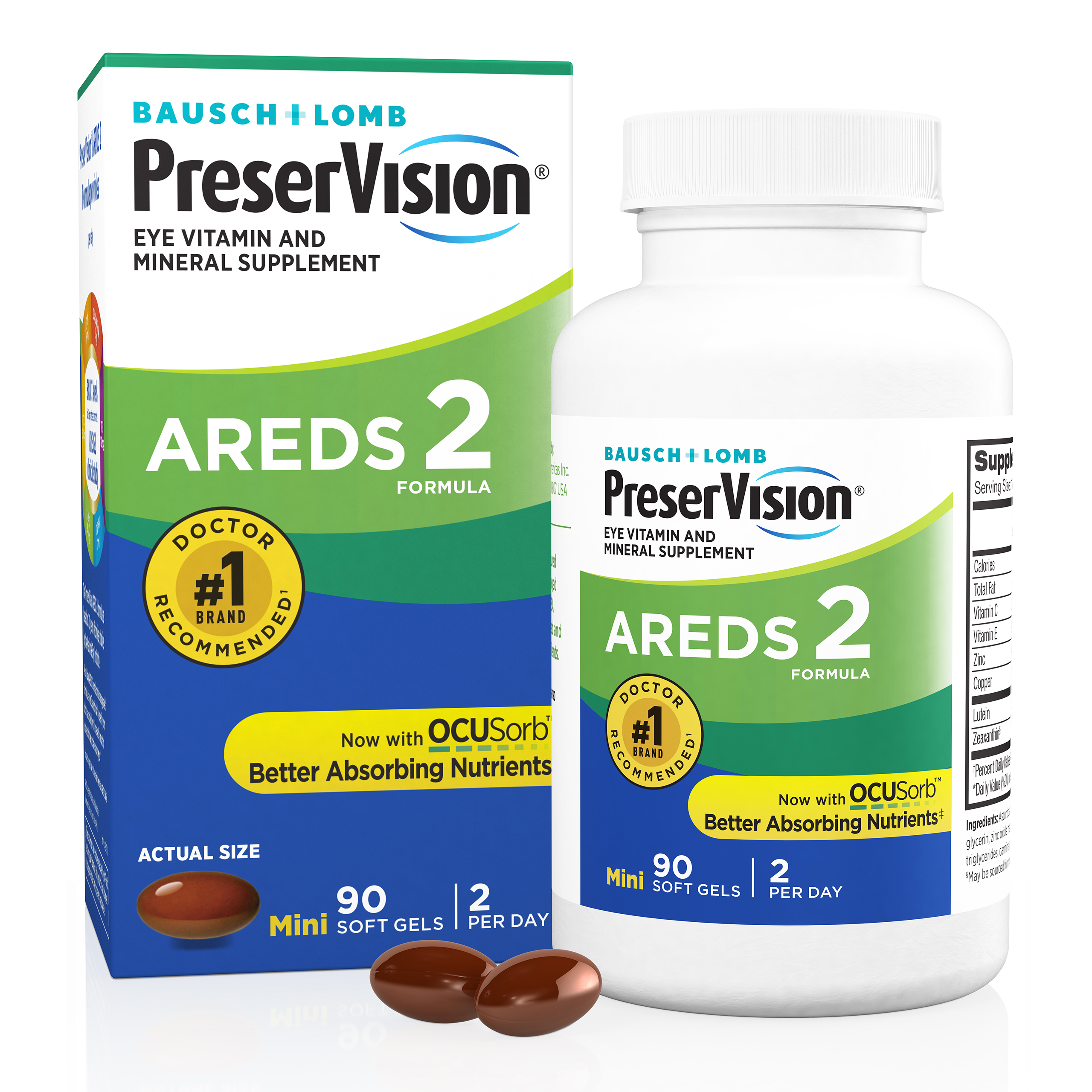 Order Bausch & Lomb Preservision Eye Vitamin and Mineral Supplement Areds 2 Formula - 90 ct food online from Rite Aid store, MILLER PLACE on bringmethat.com