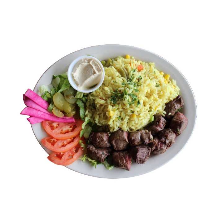 Order Beef Kabob Entree food online from Sidon Lebanese Grille & Bakery store, Toledo on bringmethat.com