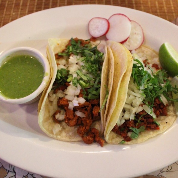 Order Spicy Pork Taco food online from Taqueria Viva Mexico Kitchen Cafe store, Jersey City on bringmethat.com