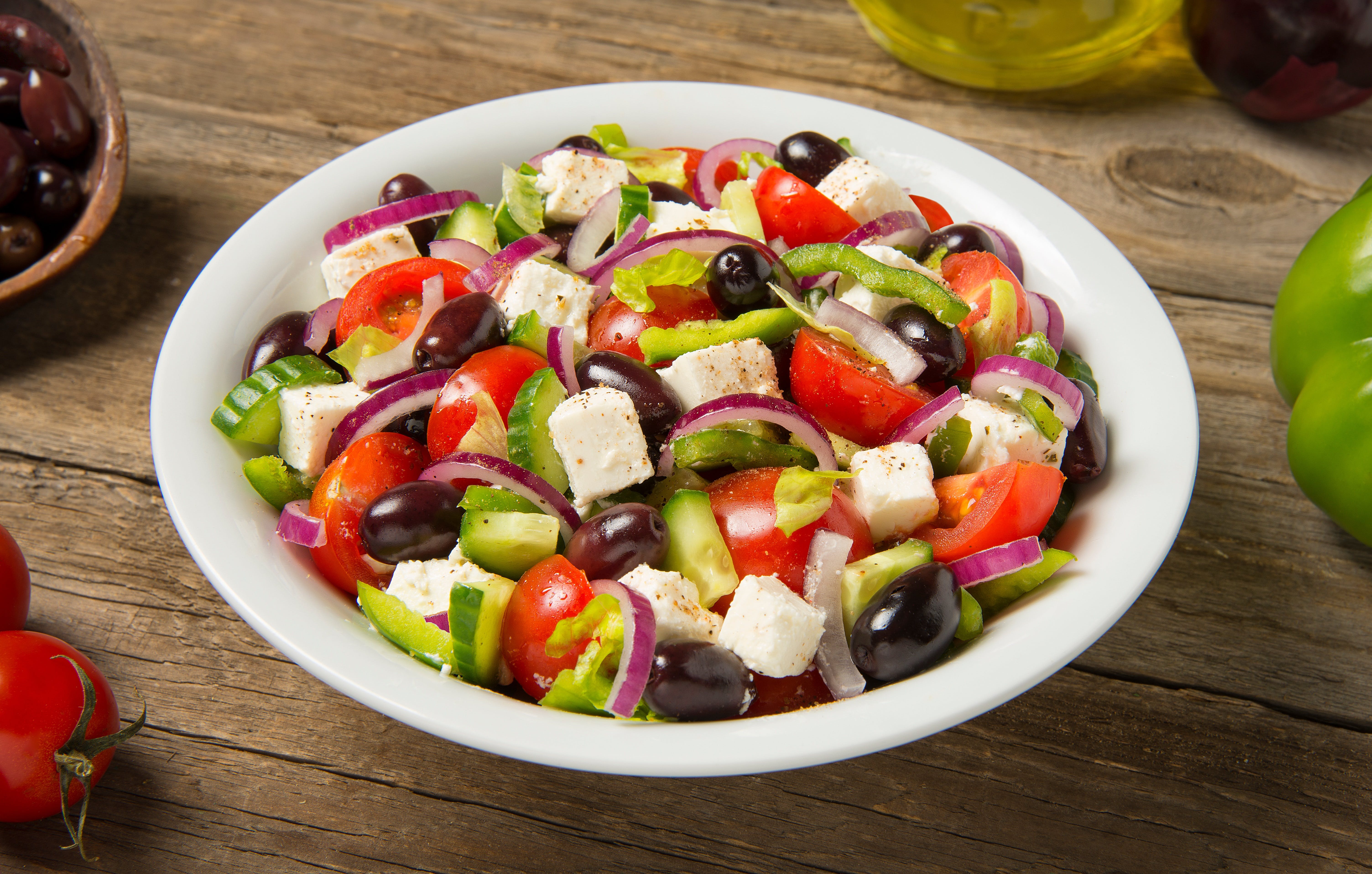Order Greek Salad - Salad food online from Papa Pizza Pie store, Fullerton on bringmethat.com