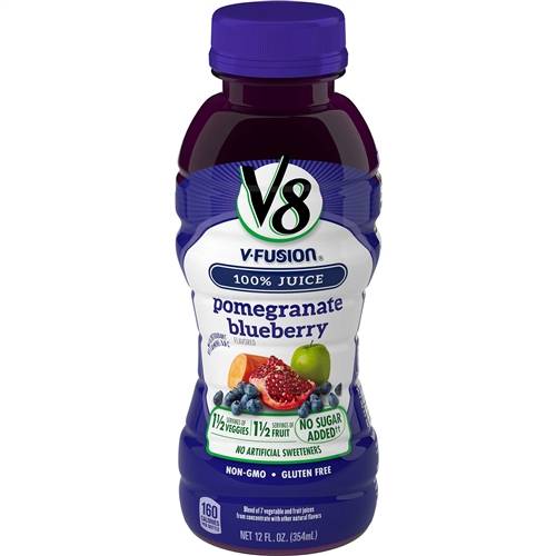 Order V8 V Fusion Beverage Pomegranate Blueberry food online from Deerings Market store, Traverse City on bringmethat.com