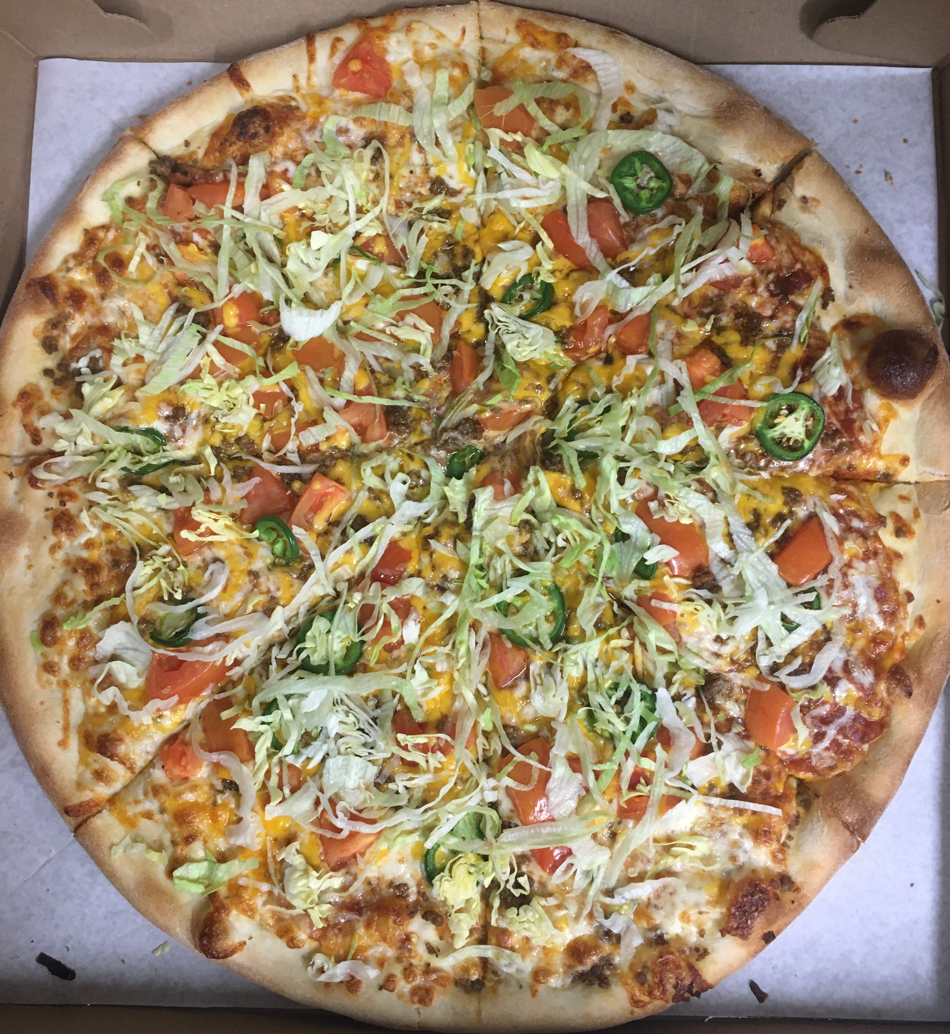 Order Taco Pizza - 12'' food online from Amici Vicinato store, Lafayette Hill on bringmethat.com
