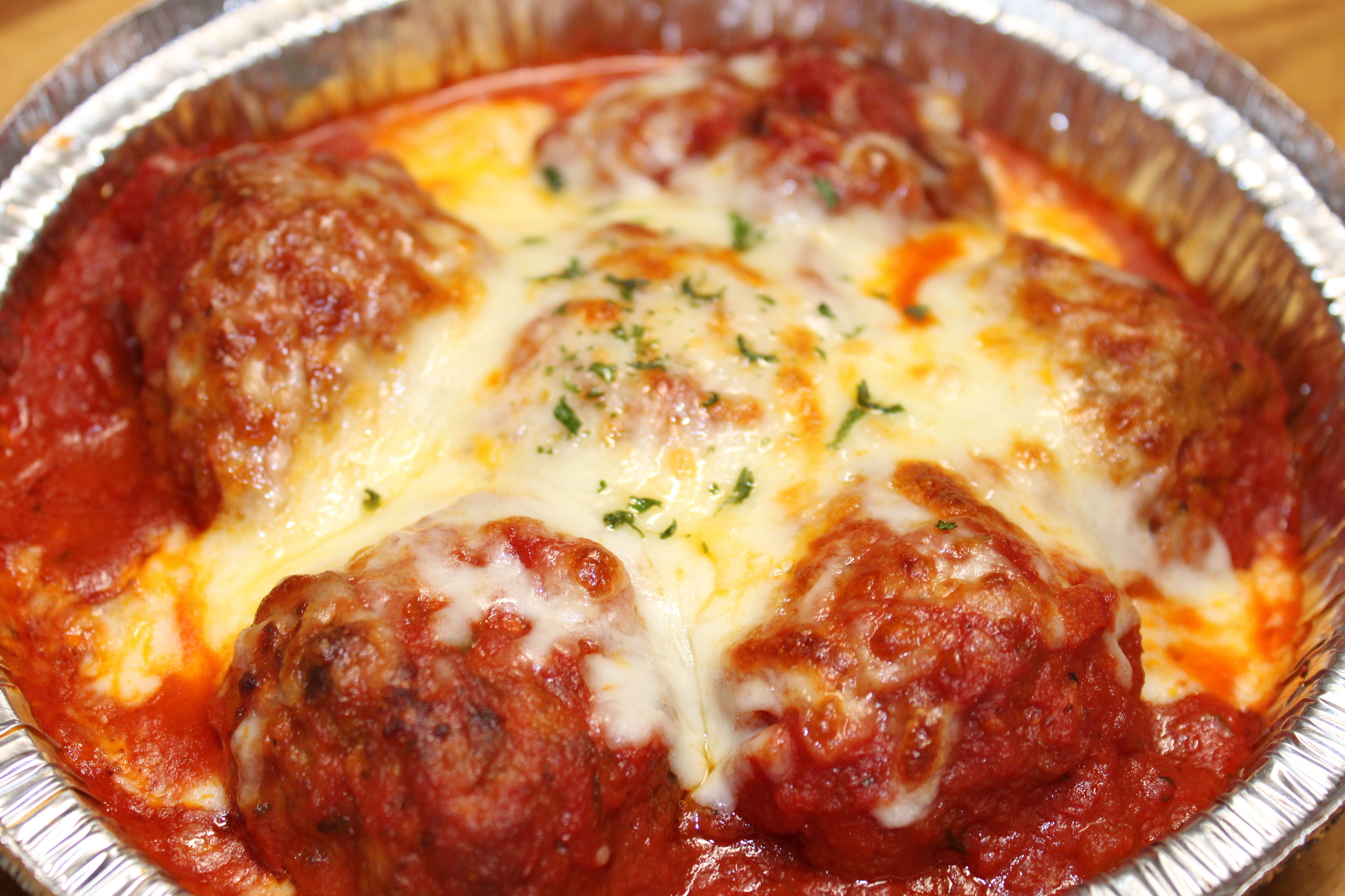 Order Cheesy Meatballs - 5 Pieces food online from Asylum Street Pizza store, Norwich on bringmethat.com