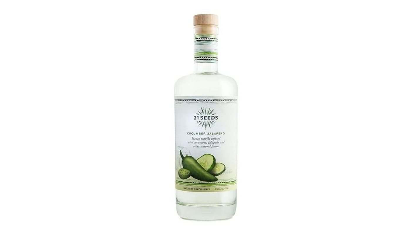 Order 21 Seeds Cucumber Jalapeno Blanco Tequila 750ml Bottle food online from Liquor Palace store, Burbank on bringmethat.com