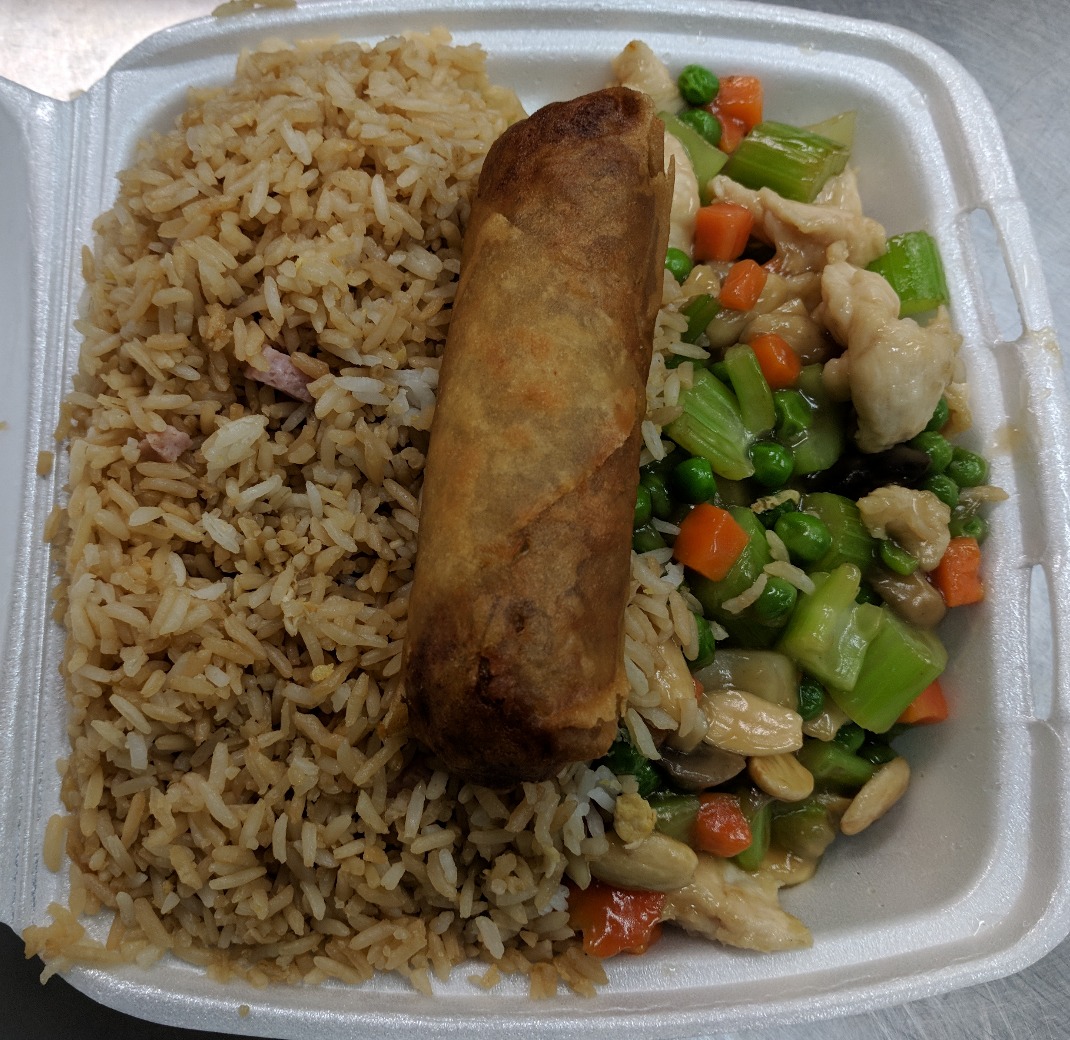 Order L4. Almond Chicken and Eggroll Lunch food online from Golden Pearl store, Salt Lake City on bringmethat.com