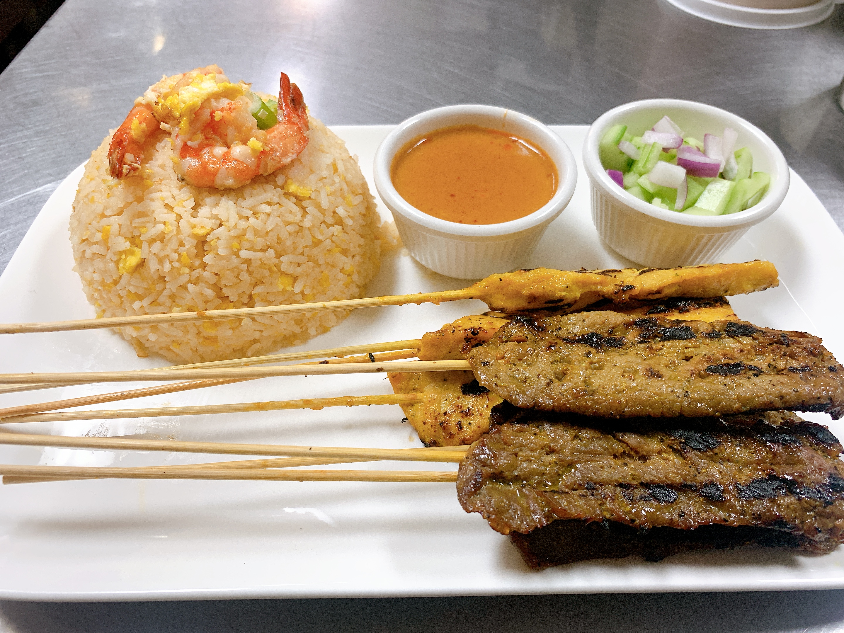 Order A9. Satay Dinner Special food online from Shine Thai Cuisine store, Daly City on bringmethat.com