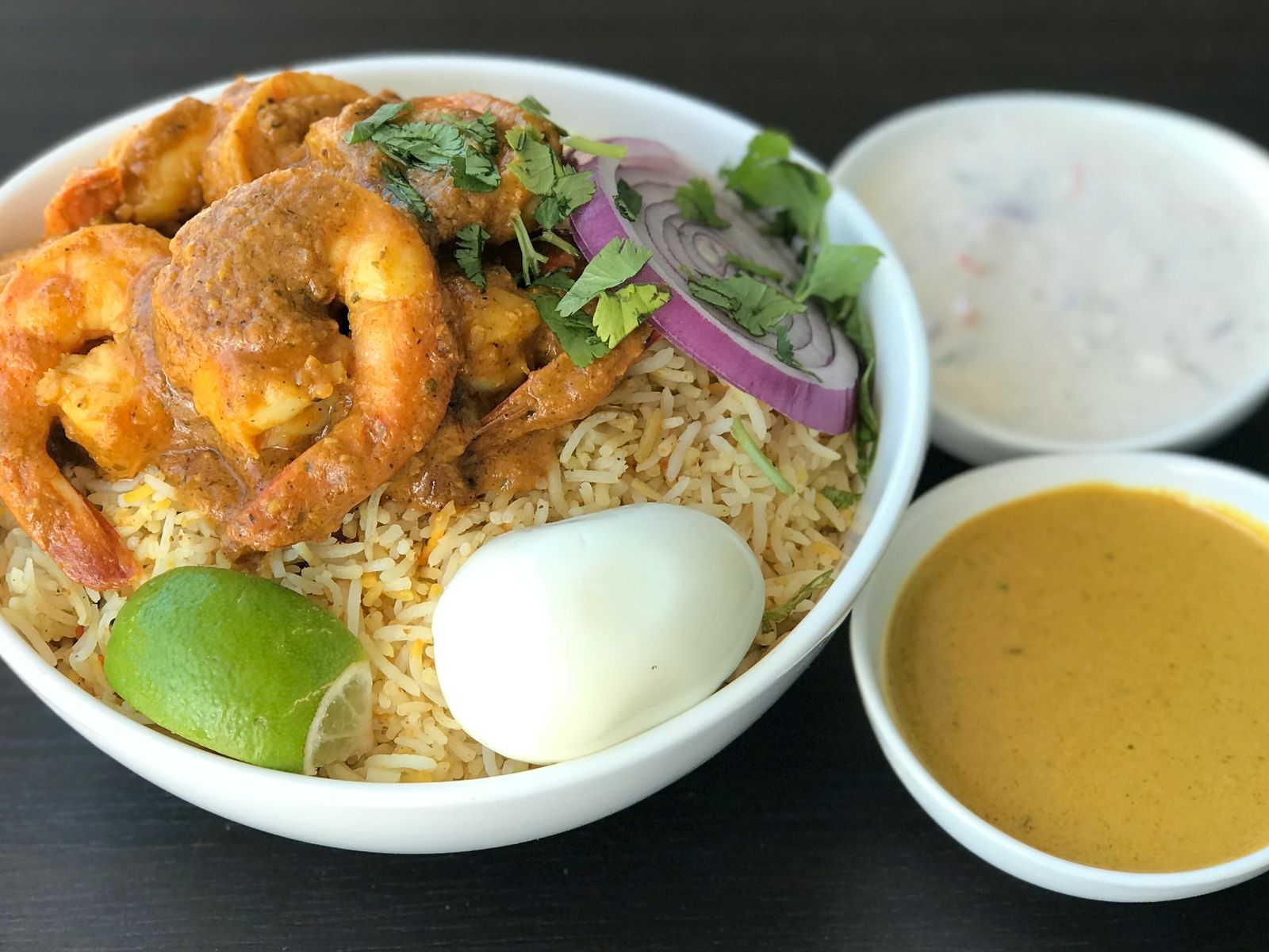 Order Shrimp Biryani food online from Mirchi Indian Kitchen store, Foster City on bringmethat.com