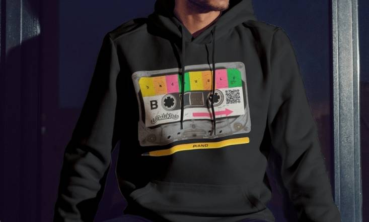 Order Hoodie - Cassette - S food online from Malika Pakistani Chai Canteen store, Mount Pleasant on bringmethat.com