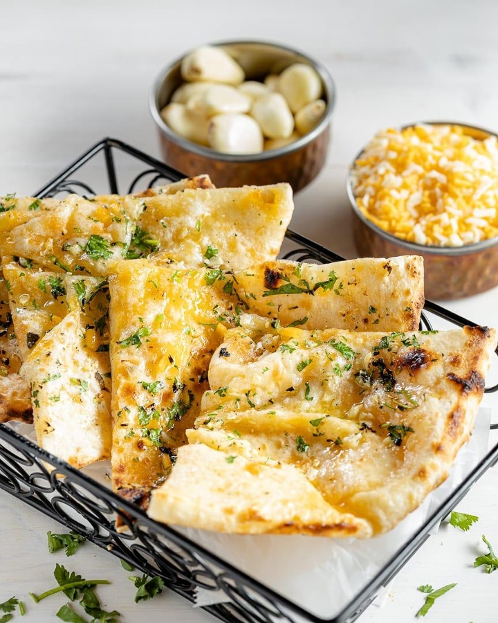 Order Garlic Cheese Naan food online from Saffron Valley store, Salt Lake City on bringmethat.com