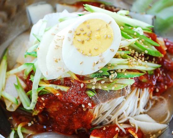 Order Spicy Cold Noodles (Bibim Naengmyeon) food online from Ssam Korean Bbq store, Los Angeles on bringmethat.com