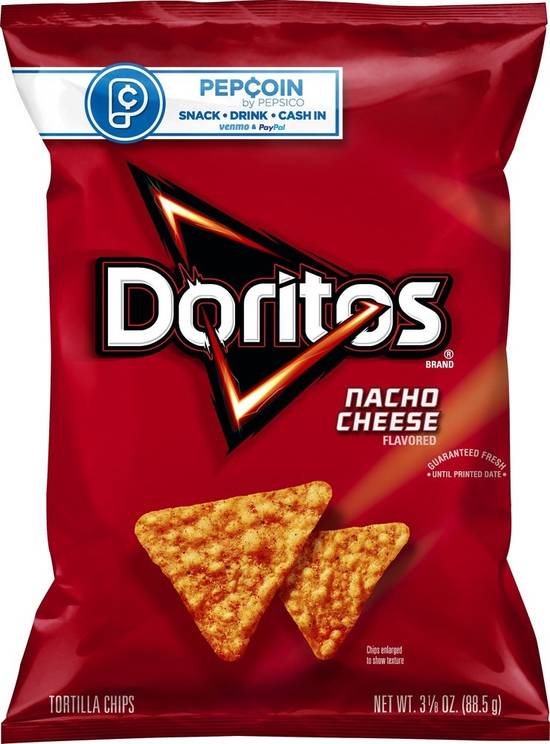 Order Doritos Tortilla Chips Nacho Cheese Flavored (3.13 oz) food online from Rite Aid store, Eugene on bringmethat.com