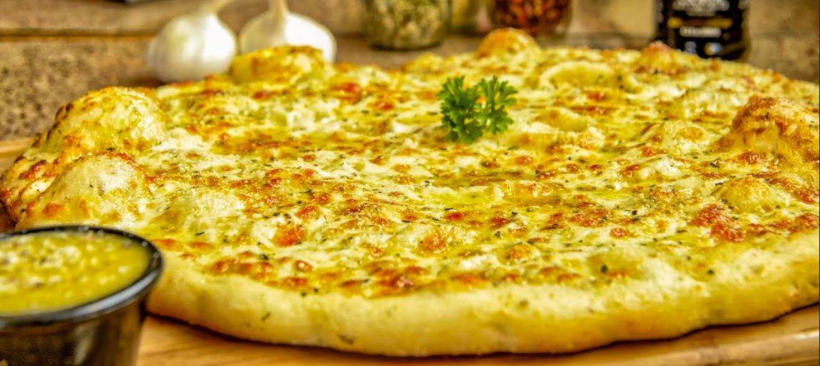 Order Garlic Pizza food online from Pat Pizzeria store, Ithaca on bringmethat.com
