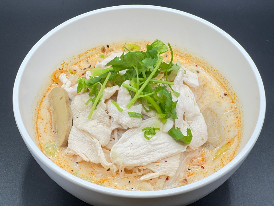 Order TOM KHA NOODLE SOUP food online from Thai By Trio store, Los Angeles on bringmethat.com