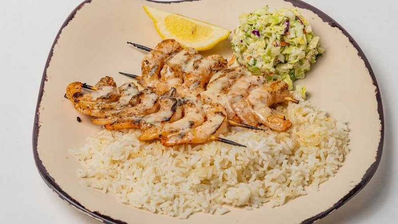 Order Skewered Shrimp Plate food online from Urban Fish Taco store, Chino Hills on bringmethat.com