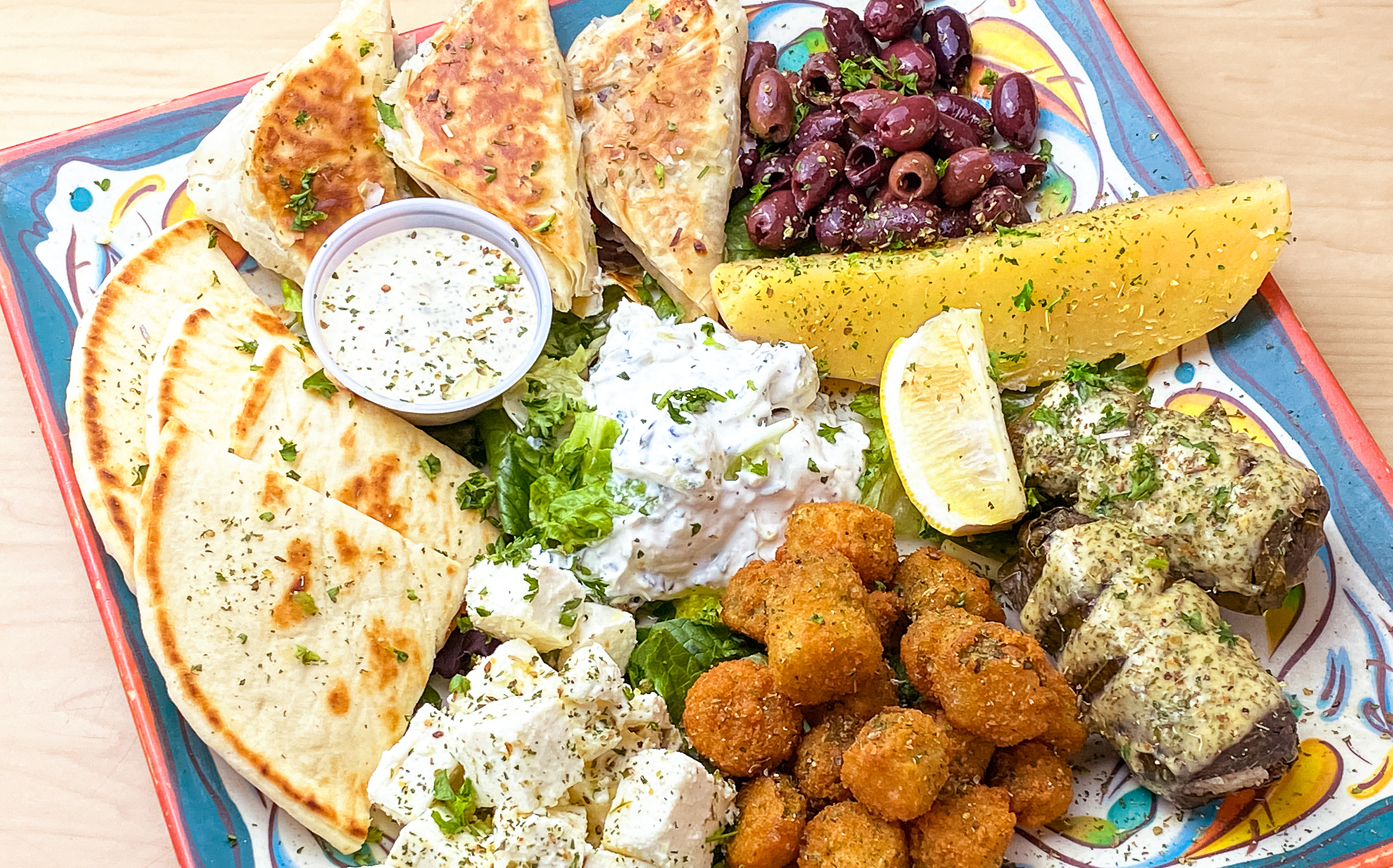 Order Taste it all Combo food online from Mina And Dimi Greek House store, San Antonio on bringmethat.com