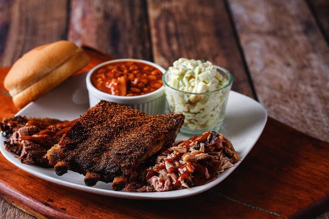 Order Sampler Plate food online from Tops Bar-B-Q #16 store, Olive Branch on bringmethat.com