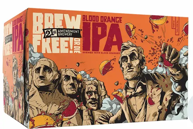 Order 21st Amendment, IPA Blood Orange 7 % abv, 6pk, 12 Fl Oz Cans food online from Sousa Wines & Liquors store, Mountain View on bringmethat.com