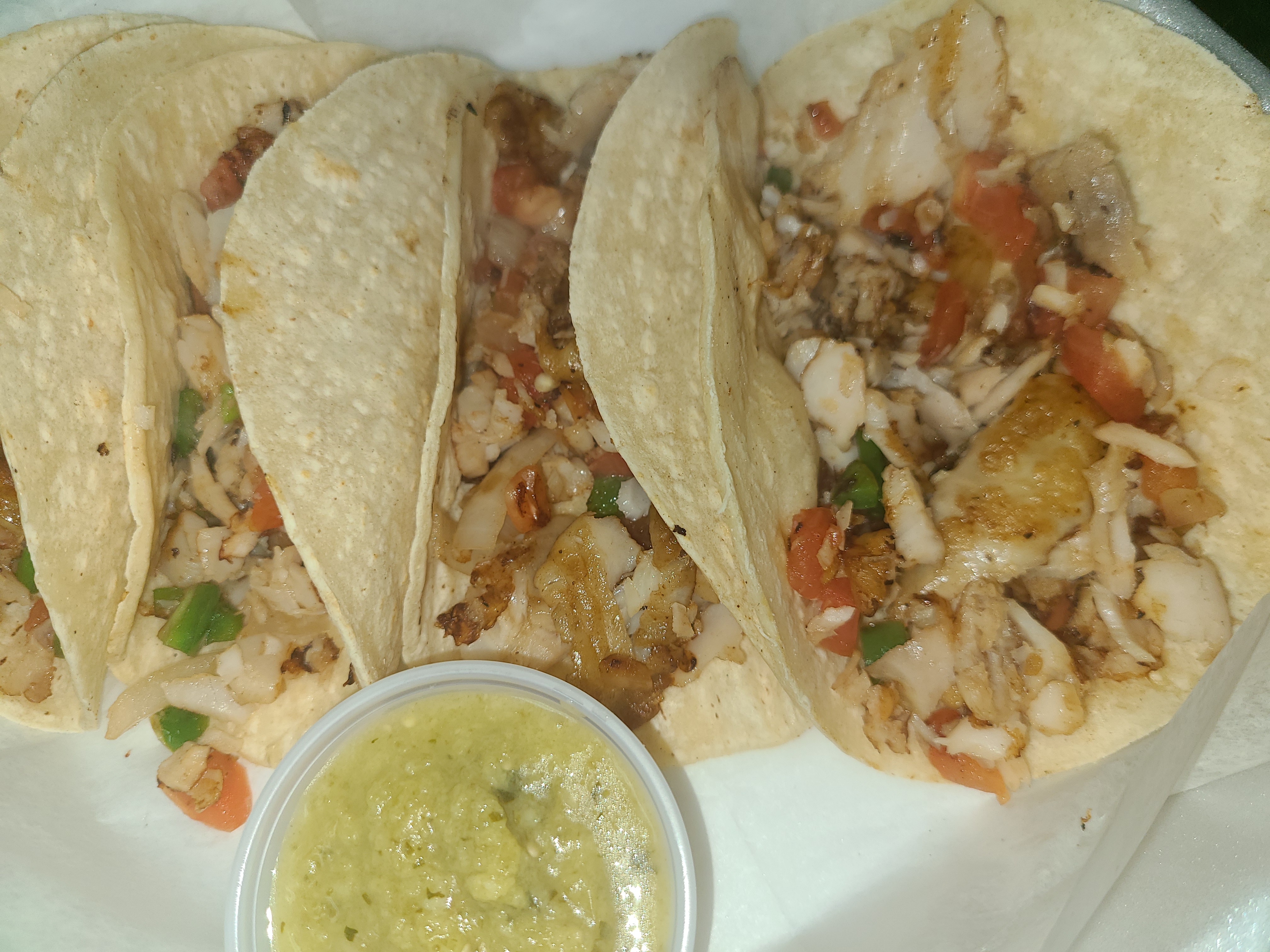 Order 3 fish filletPaisa Tacos food online from La Catrachita Food Truck store, Philadelphia on bringmethat.com