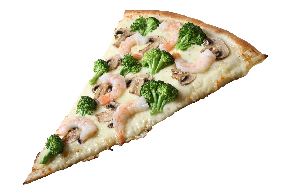 Order Alfredo with Shrimp Slice food online from Big Mama's and Papa's Pizzeria store, Granada Hills on bringmethat.com