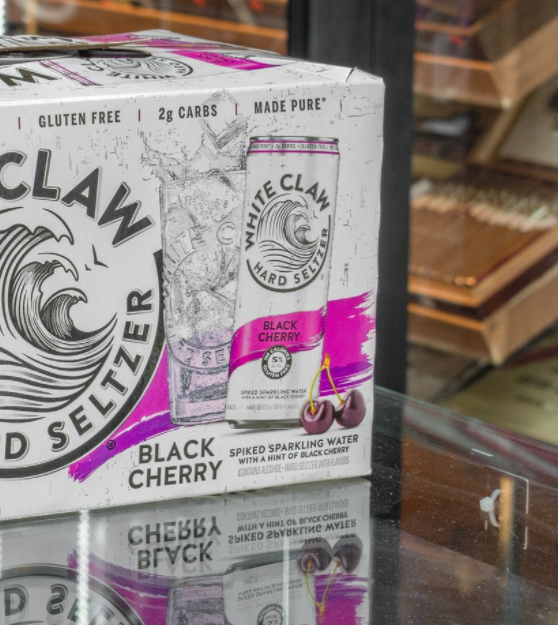 Order 87. 19.2 oz. Canned White Claw Black Cherry Saltzer food online from ELITE CIGARS AND CONVENIENCE INC store, Lindenhurst on bringmethat.com
