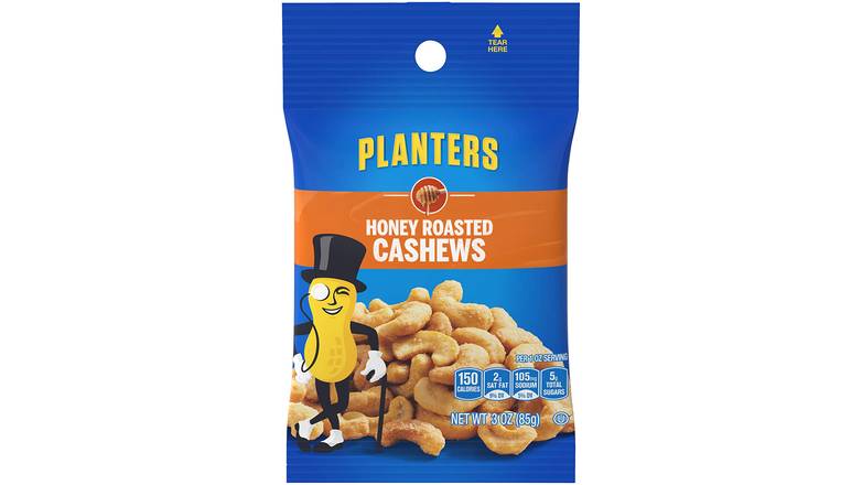Order Planters Honey Roasted Cashews food online from Route 7 Food Mart store, Norwalk on bringmethat.com