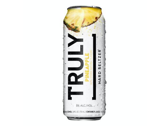 Order TRULY Hard Seltzer Pineapple, Spiked & Sparkling Water - 24oz Can food online from Prince Liquor store, Torrance on bringmethat.com