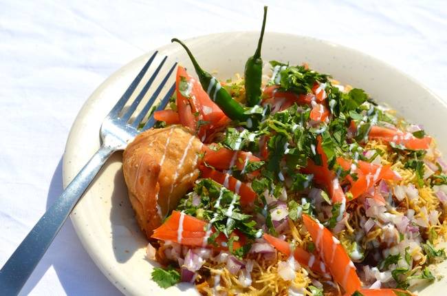 Order B4 Samosa Chaat food online from Indian Hut of Exton store, Exton on bringmethat.com