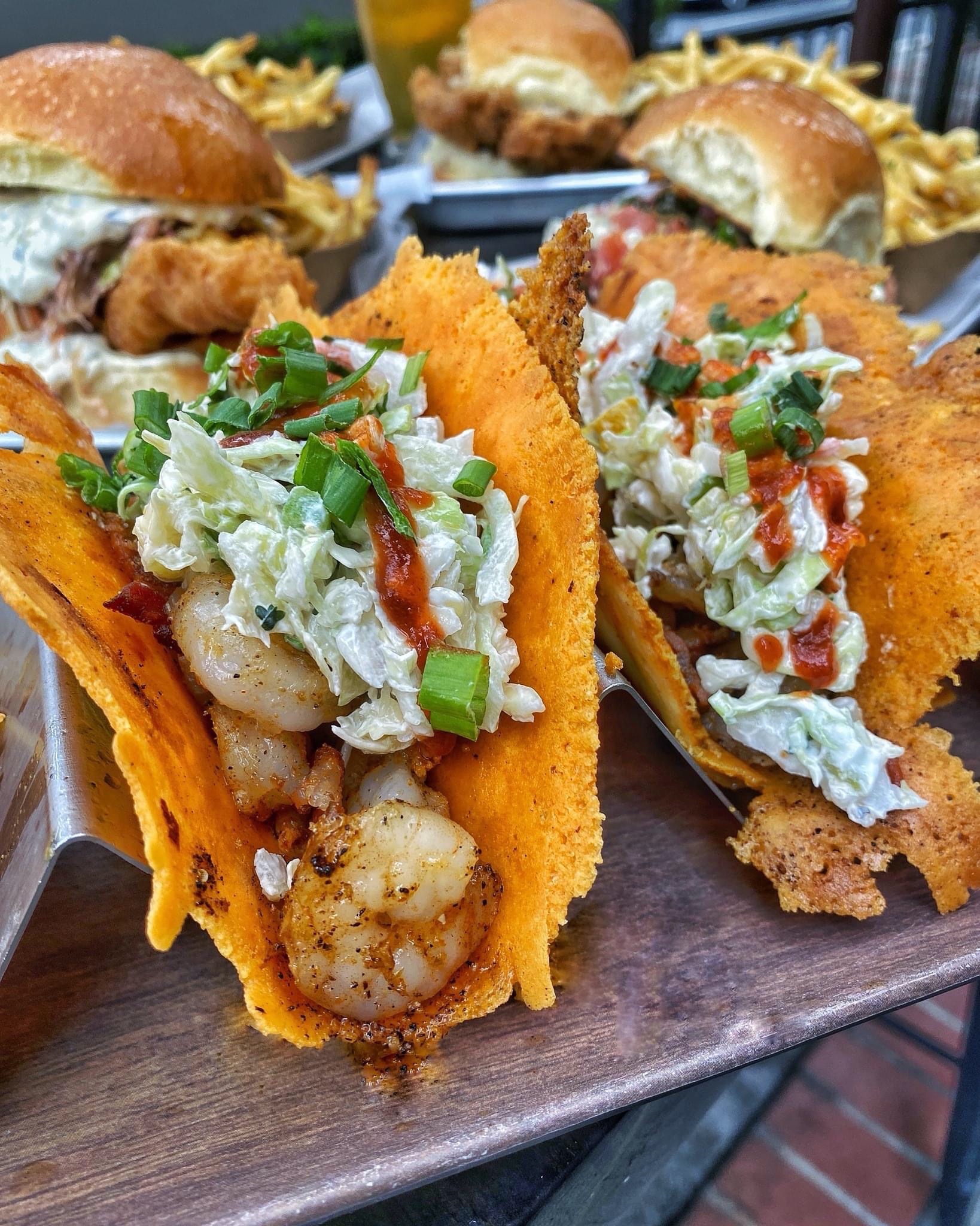 Order Shrimp & Bacon Taco food online from Bourbon Street Bar and Grill store, Fullerton on bringmethat.com