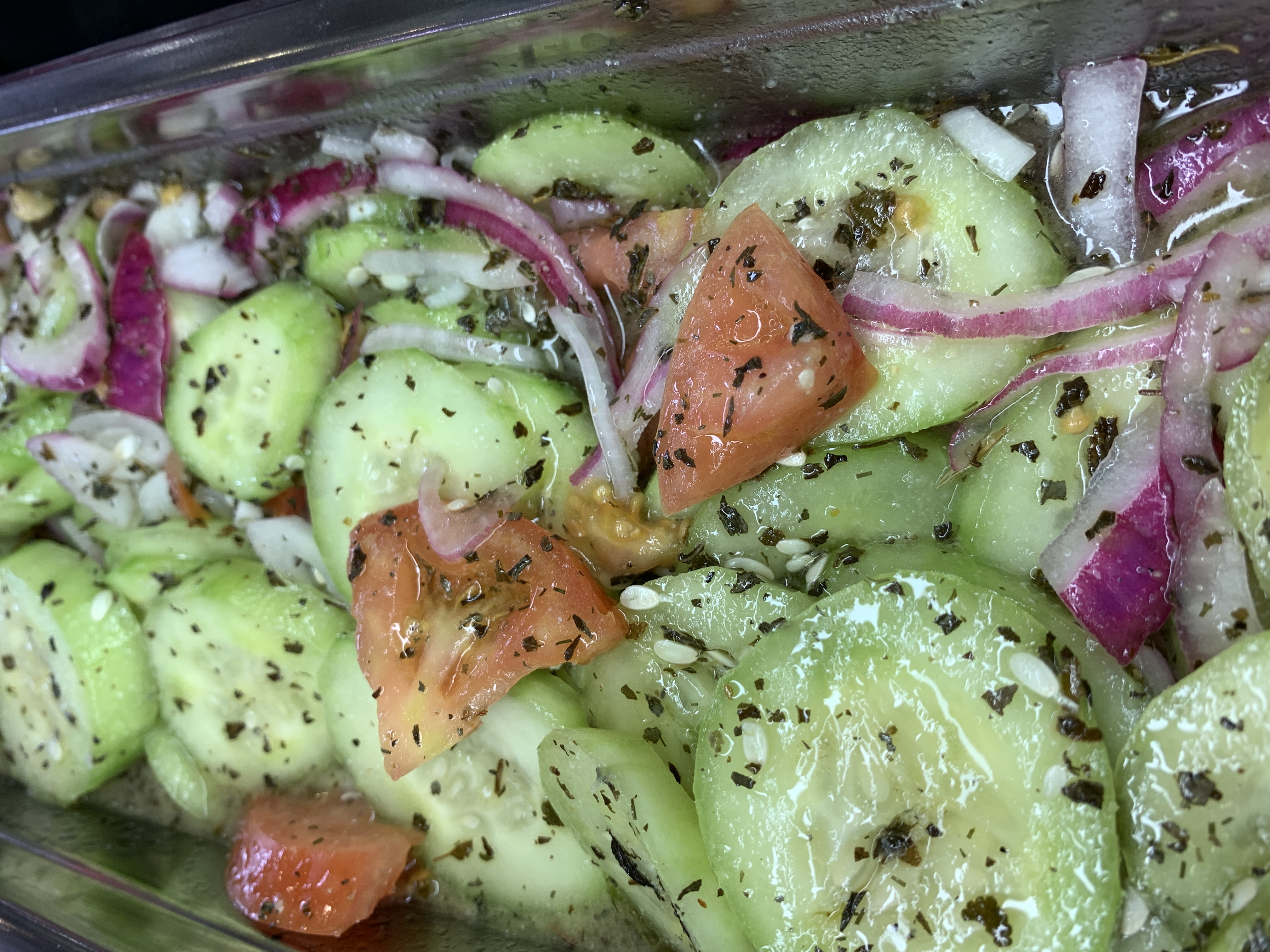 Order Cucumber and Onion Salad food online from Mike Anderson's Bbq House store, Dallas on bringmethat.com