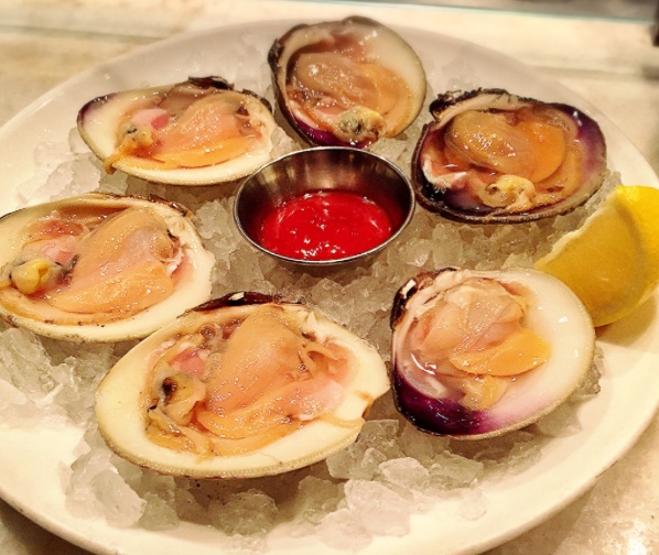 Order Little Neck Clams  (Raw ) 1/2 dozen food online from Coast Seafood store, Cos Cob on bringmethat.com
