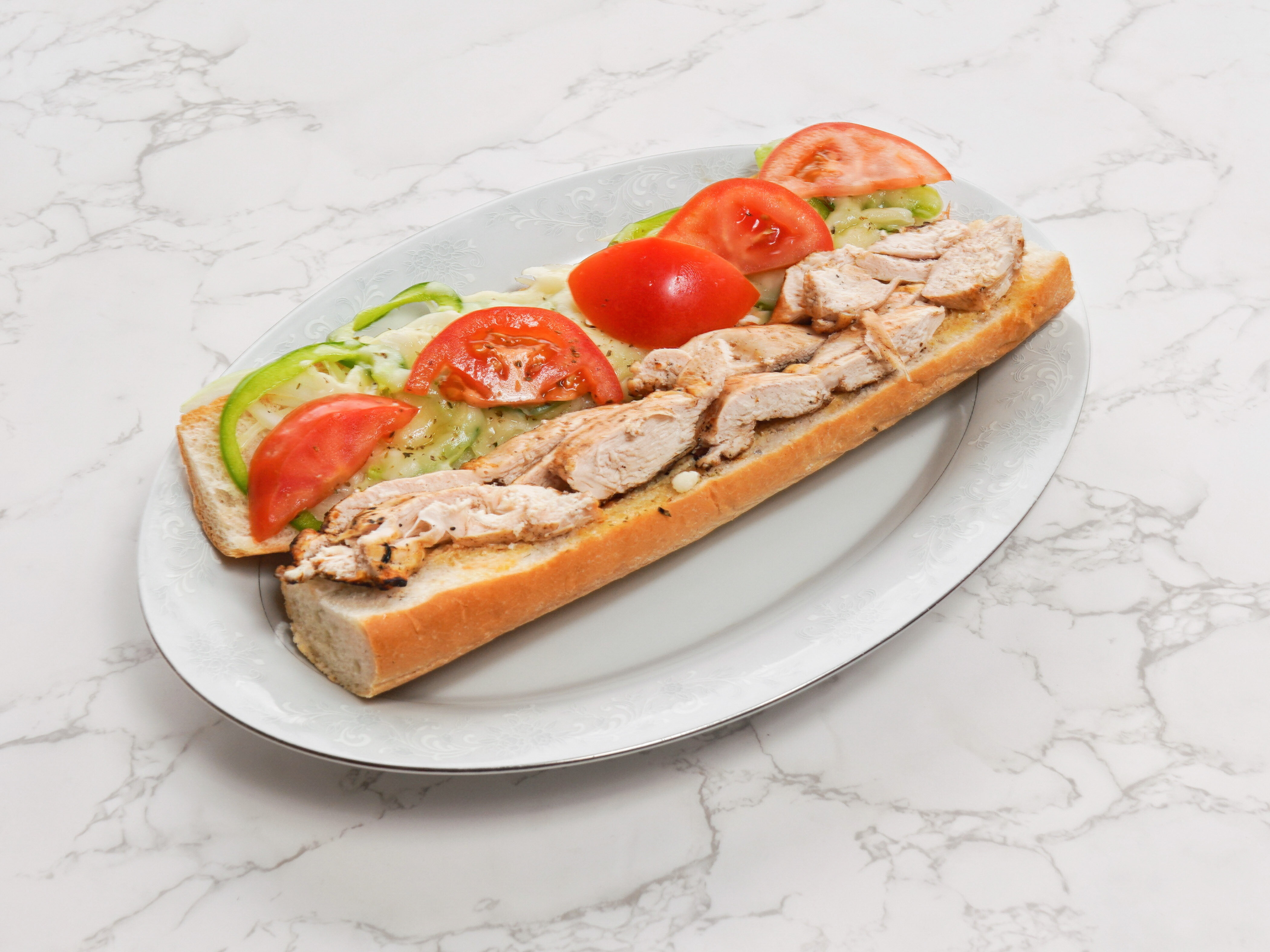 Order G8. Philly Chicken Grinder food online from Eastern Style Pizza store, Chicago on bringmethat.com