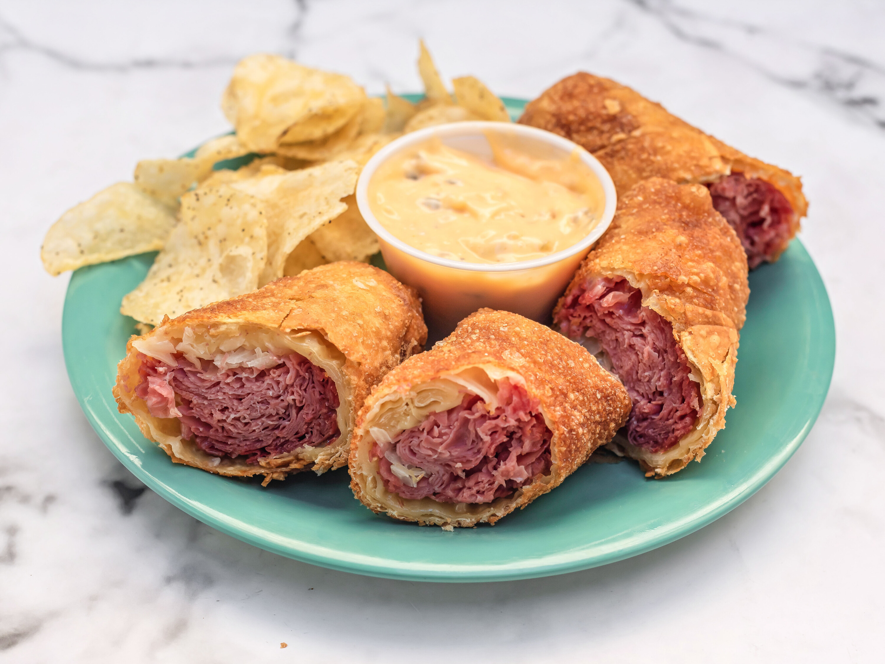 Order 2 Irish Reuben Rolls  food online from Riley Pour House store, Carnegie on bringmethat.com