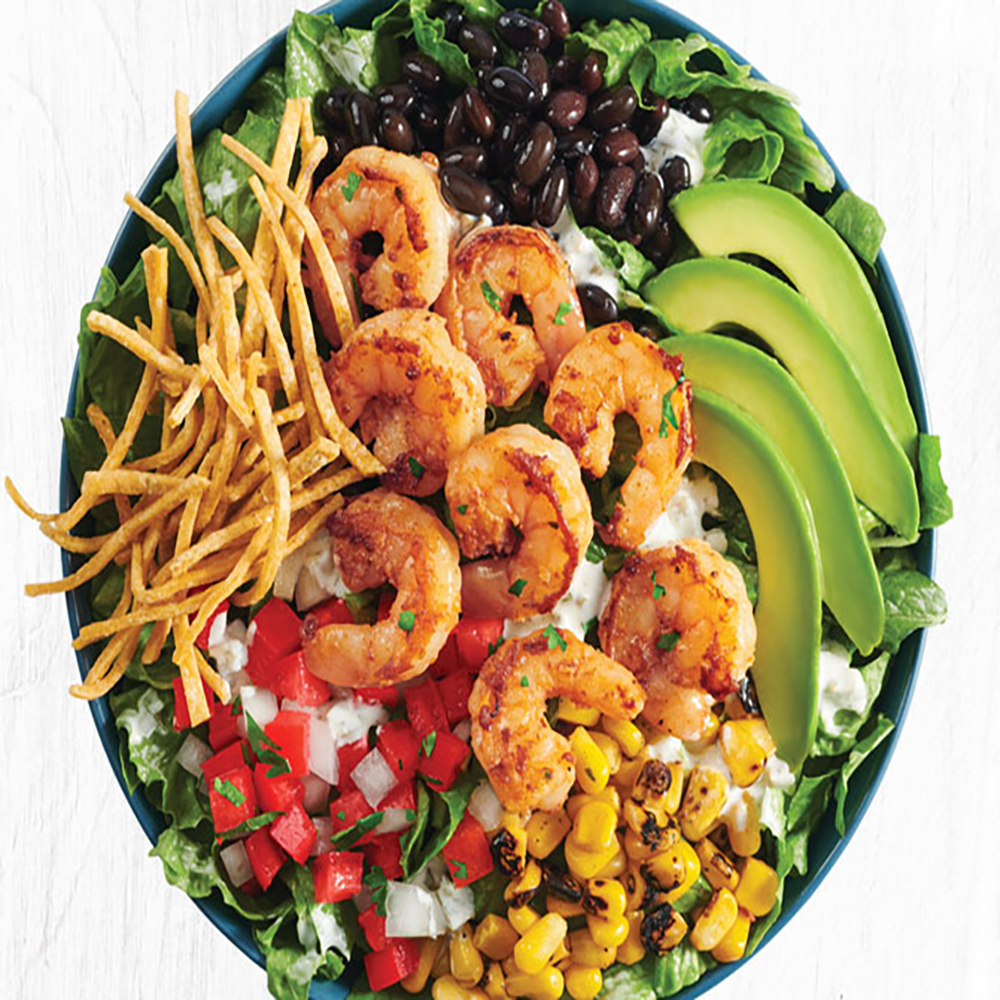 Order Avocado Corn Taco Salad with Grilled Shrimp food online from Rubio's store, San Diego on bringmethat.com