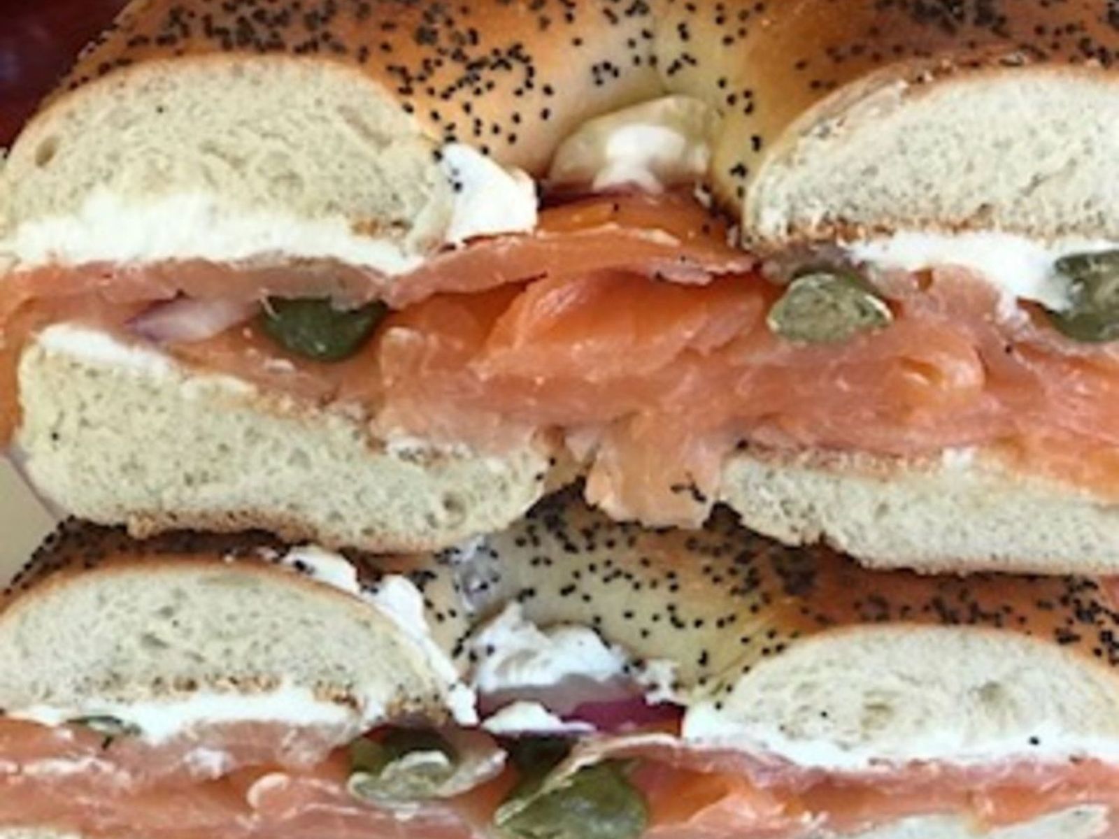 Order Bagel Lox Cream cheese & Onion food online from Bus stop cafe store, New York on bringmethat.com