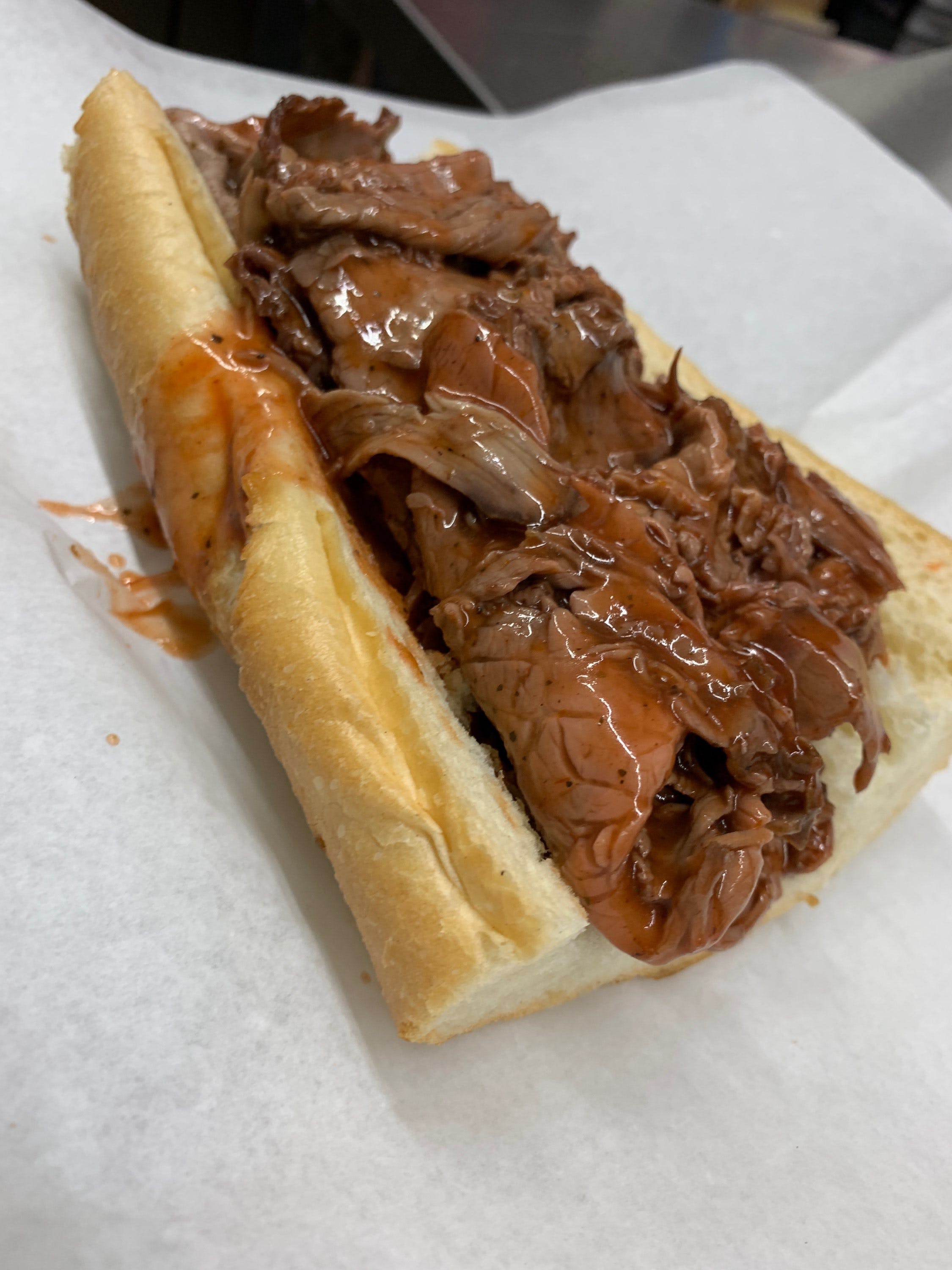 Order BBQ Beef Sandwich - Sandwich food online from Mario's Pizza store, Northbrook on bringmethat.com