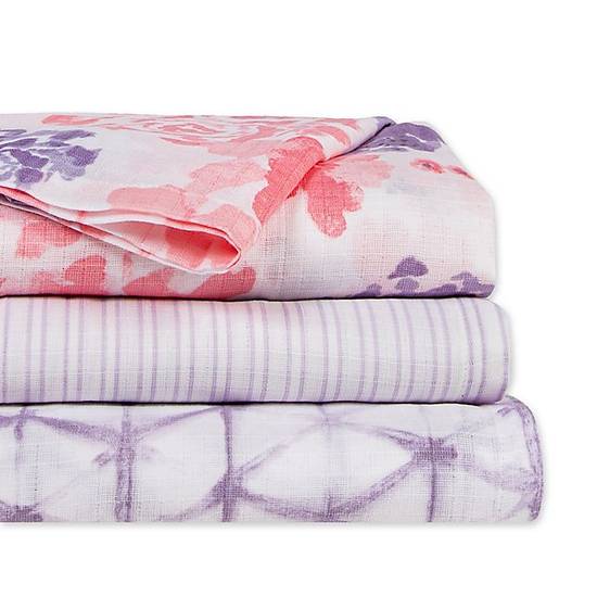 Order Burt's Bees Baby® 3-Pack Spring Roses Organic Cotton Muslin Blankets in Roses food online from Bed Bath & Beyond store, Lancaster on bringmethat.com