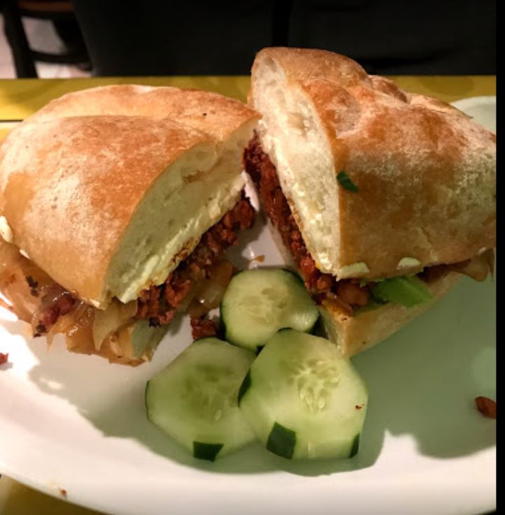 Order Chorizo Torta food online from benji's taqueria mexican grill 2 store, Caldwell on bringmethat.com