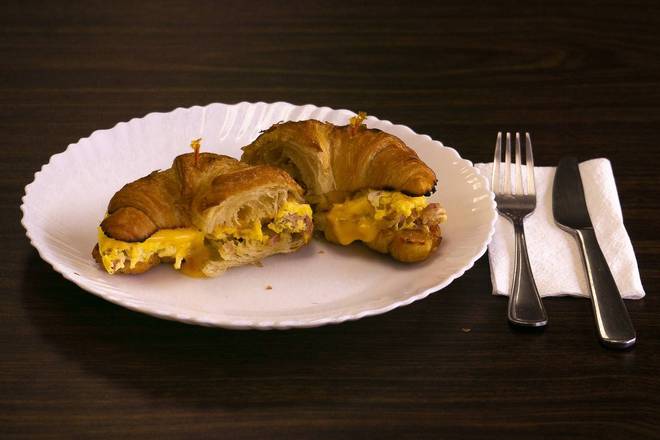 Order Ham Breakfast Croissant food online from Judys Cafe store, San Diego on bringmethat.com