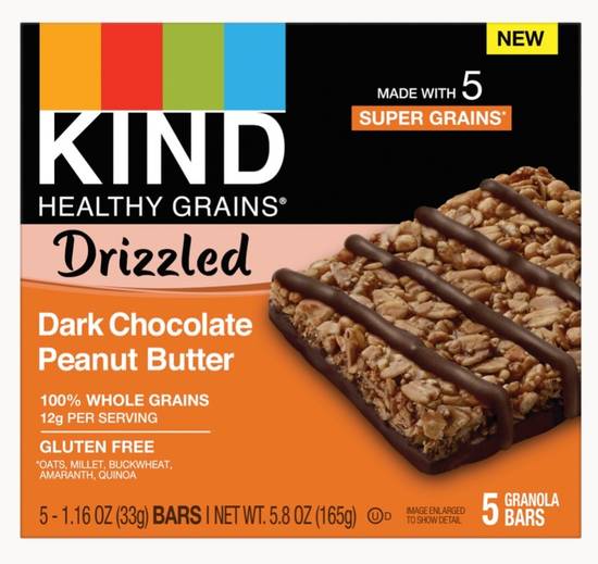 Order Kind Snacks Granola Bar 5CT, Drizzled Dark Chocolate Peanut Butter food online from Cvs store, WESTON on bringmethat.com