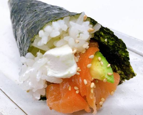 Order Salmon Avocado Hand Roll  food online from Narumi Sushi store, Lemon Grove on bringmethat.com