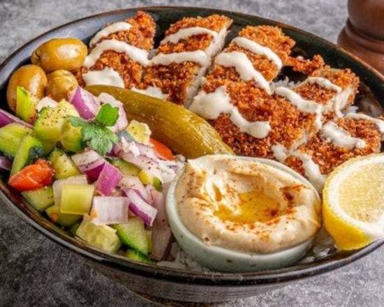 Order Schnitzel Bowl food online from Yalla Kosher Food Truck store, Salt Lake City on bringmethat.com