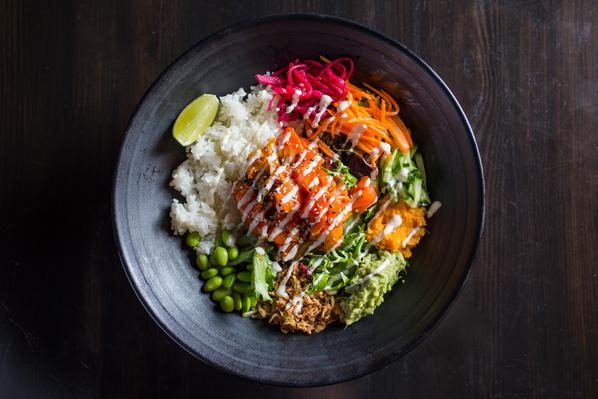 Order Poke Bowl - Kimchi Salmon food online from En Hakkore 2.0 store, Chicago on bringmethat.com