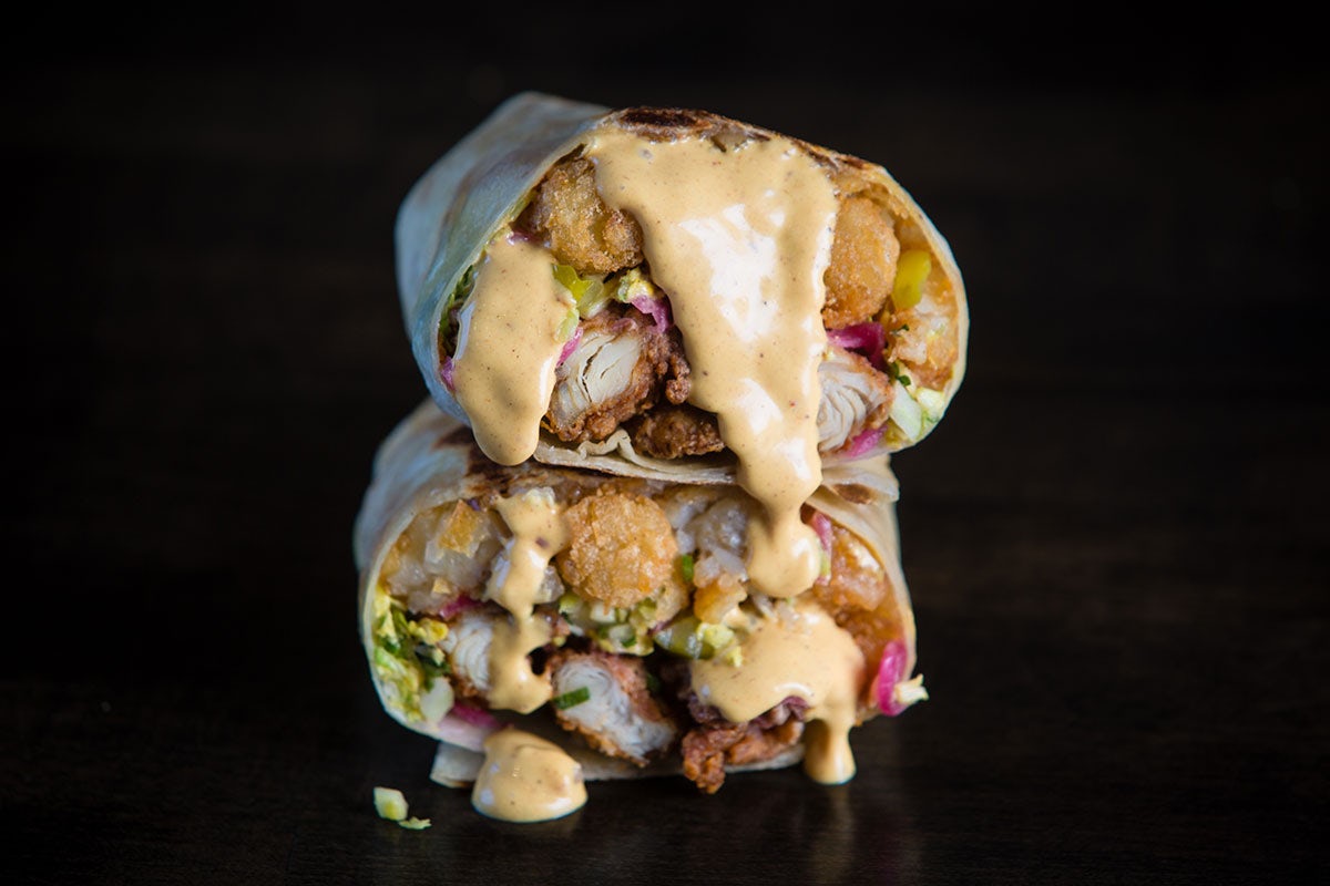 Order Dixie Crispy Chicken Burrito food online from Spitfire Tacos store, San Diego on bringmethat.com