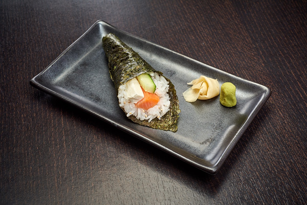Order PHILADELPHIA HAND ROLL food online from RA Sushi store, Lombard on bringmethat.com
