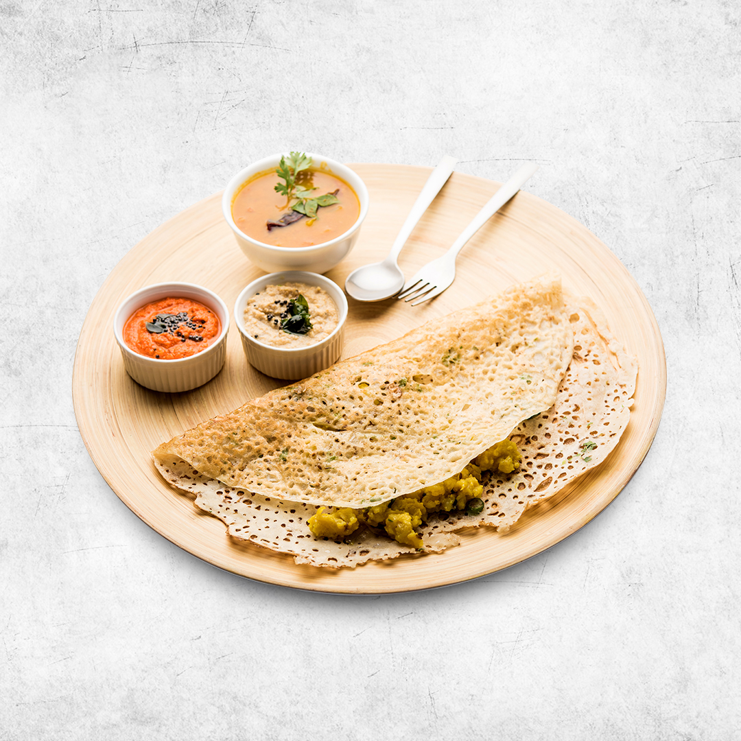 Order Chili Onion Semolina Crepe food online from Indian Crepe Co. store, Tempe on bringmethat.com