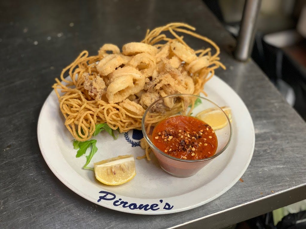 Order Calamari Dolce e Piccante - Appetizer food online from Pirone Restaurant & Catering store, Hainesport on bringmethat.com