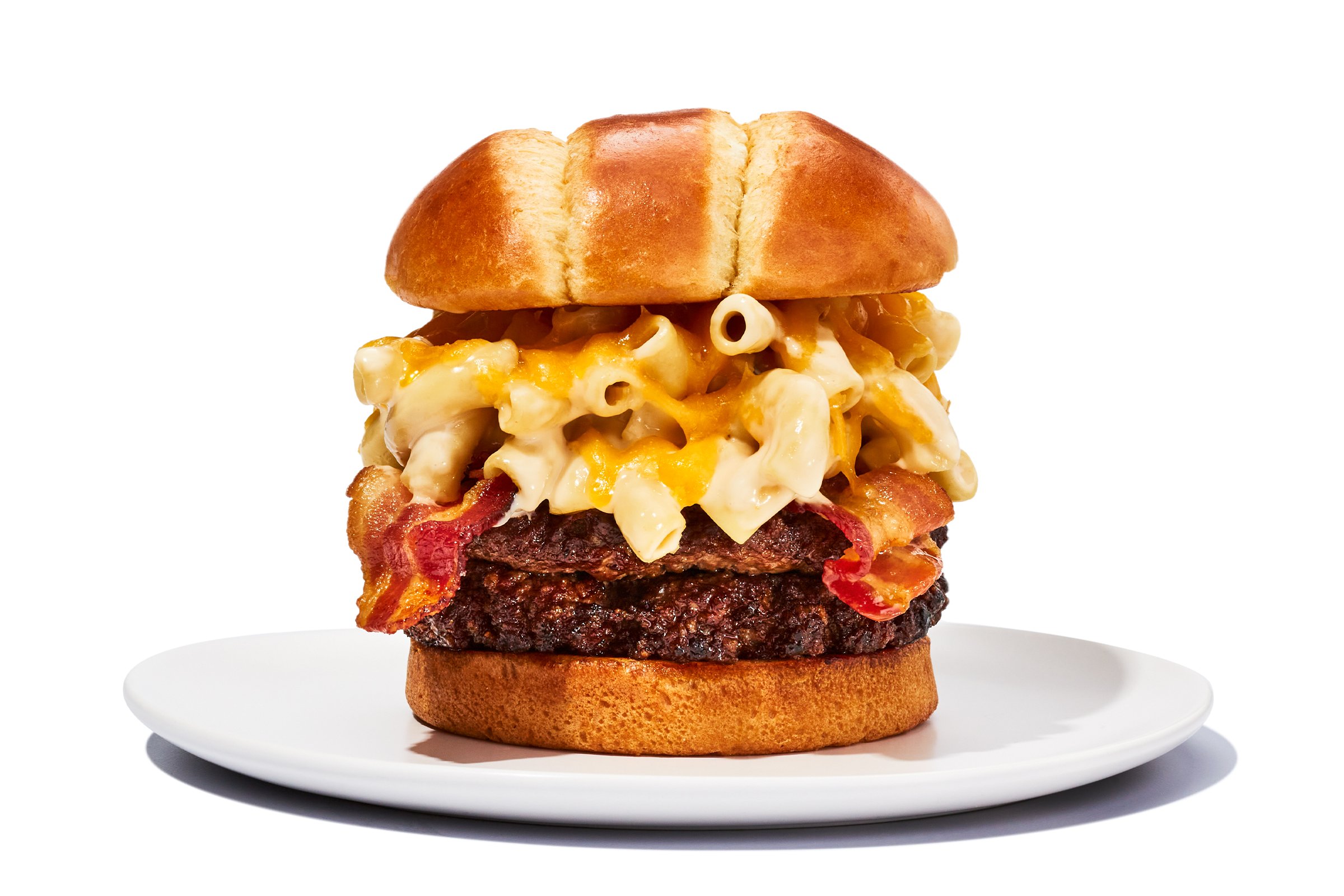 Order The Bacon Mac and  Cheese Burger food online from Hooters store, Colorado Springs on bringmethat.com